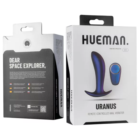 Hueman Uranus - consolador anal vibrador recargable control remoto silicona lila