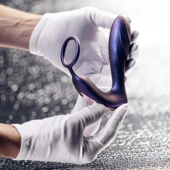 Hueman Black Hole - vibrador anal con control remoto y anillo para pene - lila