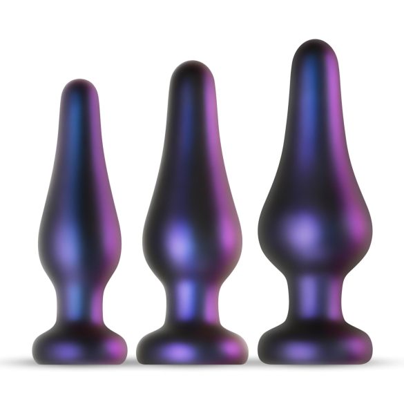 Hueman Cometas - juego de plugs anales de silicona (3 piezas) - púrpura