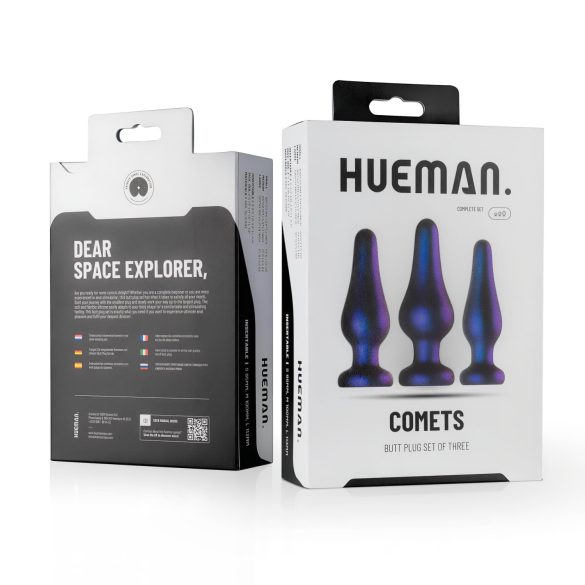 Hueman Comets - plug anal de silicona - set de 3 piezas - lila