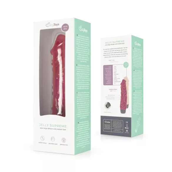 Easytoys Jelly Supreme - vibrador realista - silicona - rosa
