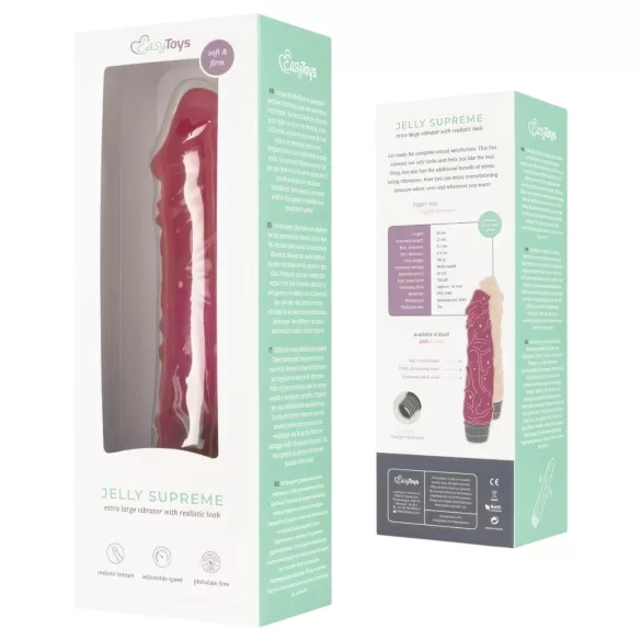 Easytoys Jelly Supreme - vibrador realista - silicona - rosa