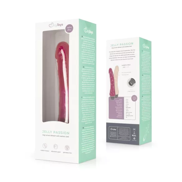 Easytoys Jelly Passion - consolador realista vibrador - silicona rosa