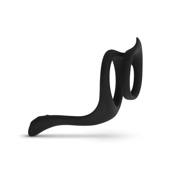 Easytoys Pleasure Ring - anillo flexible para pene y testículos (negro)