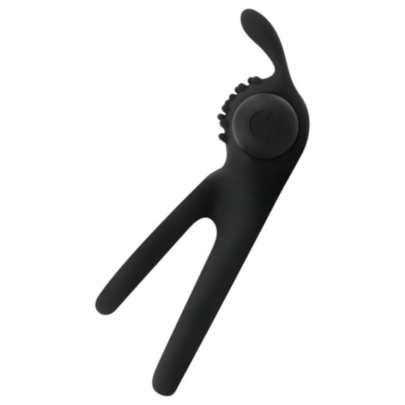 Easytoys - Anillo para pene y testículos vibrador - silicona negra