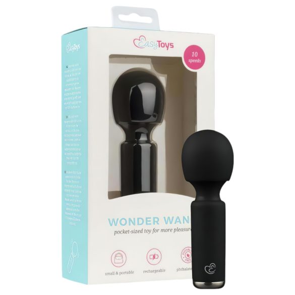 Easytoys Wonder Wand - mini masajeador vibrador recargable - negro