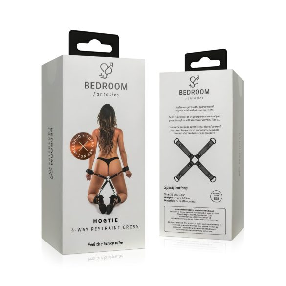 Bedroom Fantasies - cruz de restricción - piel sintética negra