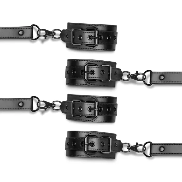 Bedroom Fantasies - juego de esposas para tobillos y muñecas - negro