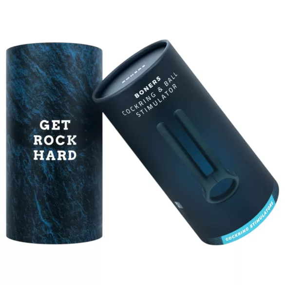 Boners - anillo peneano recargable con vibrador para testículos - silicona azul