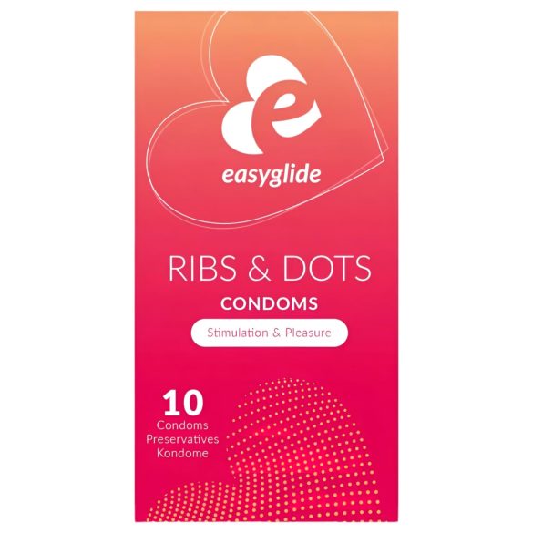 EasyGlide Ribs & Dots - preservativo texturizado (10 uds)