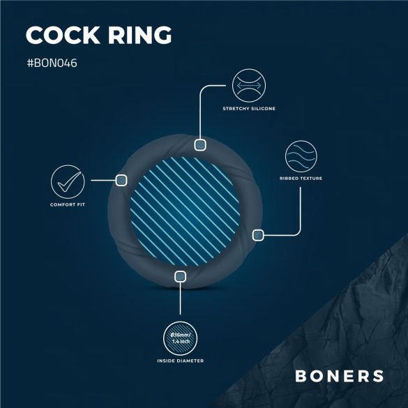 Boners Ergo - anillo para pene de silicona - gris