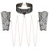 Rosy Gold - collar y esposas para muñeca (negro)