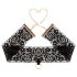 Rosy Gold - collar y esposas de muñeca (negro)