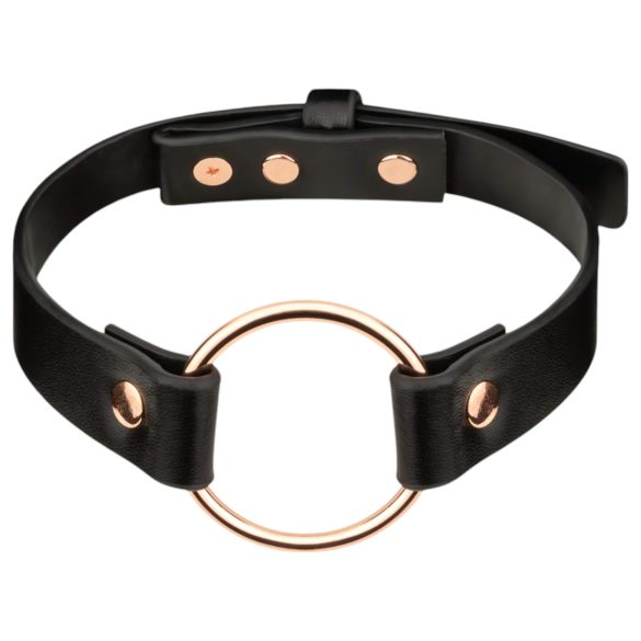Rosy Gold - collar erótico (negro-oro rosado)