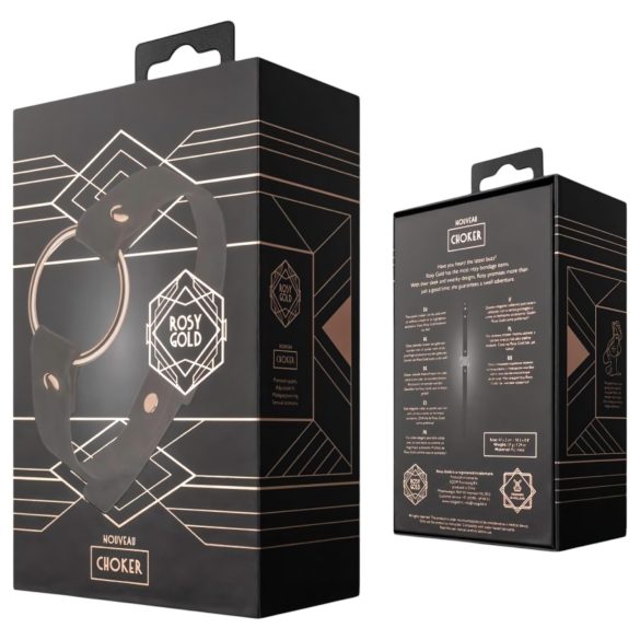 Rosy Gold - collar ajustable - cuero sintético negro y oro rosa