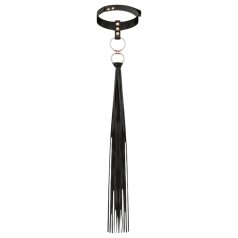 Rosy Gold - collar y azotador (negro)