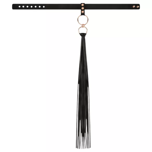 Rosy Gold - collar y pala de azotes - cuero negro