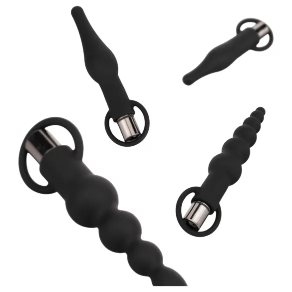 Easytoys - set de vibrador anal recargable - 4 piezas - negro