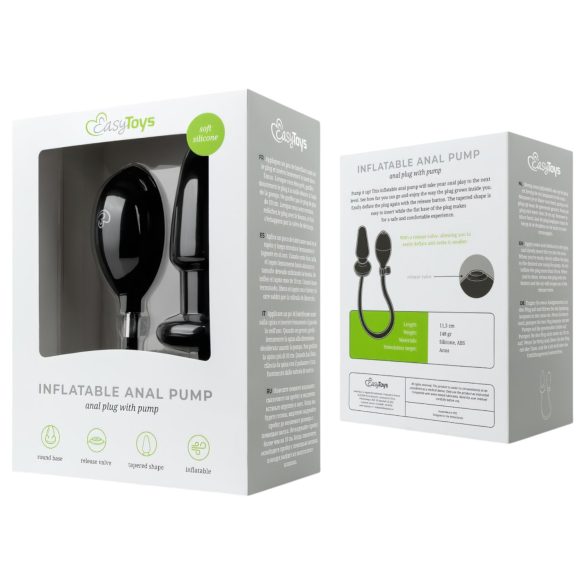 EasyToys - plug anal inflable - silicona negra