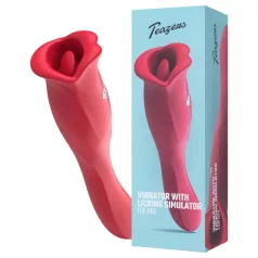   Teazers - vibrador de doble punta con estimulador de clítoris con lengüeta (rojo)