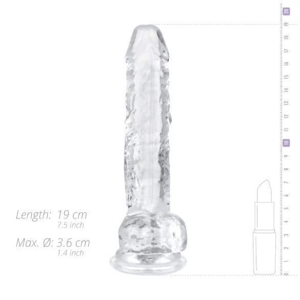 EasyToys - consolador con testículos - 17 cm - transparente