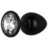 Easytoys Colección Anal - Plug de metal con piedra - M (negro)