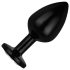 Easytoys Colección Anal - Plug de metal con piedra - M (negro)