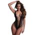 Christine - Body de red con escote profundo (negro) - XS-XL