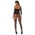 Christine - mono de malla transparente - (negro) - XS-XL