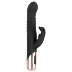   Rosy Gold - vibrador con empuje y estimulador de clítoris (negro)