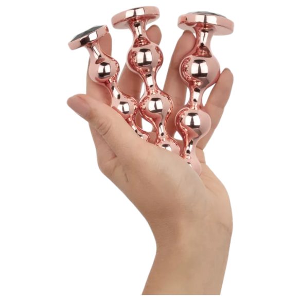 Rosy Gold - set plug anal - metal - color oro rosa