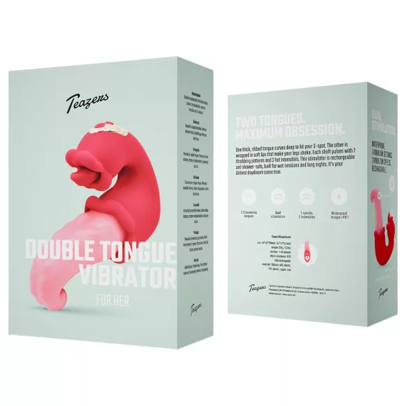 Teazers - vibrador doble lengua - silicona - rosa