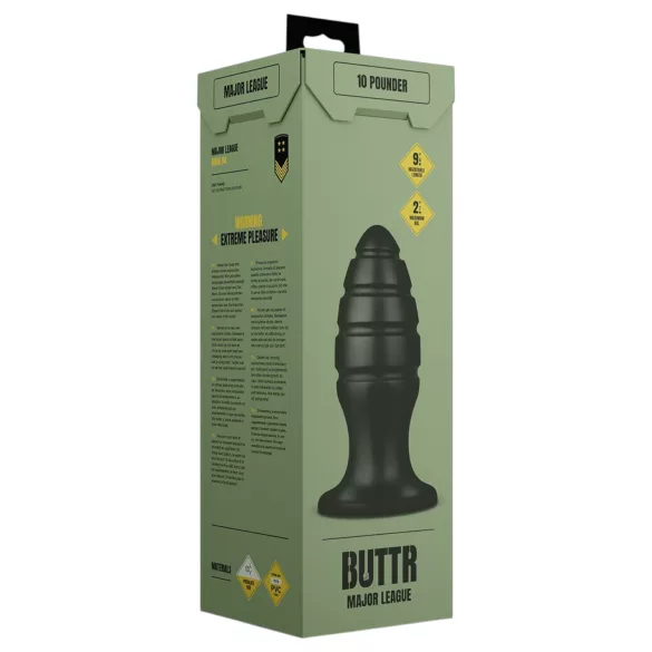 BUTTR Aftershock - plug anal gigante (negro) - 23 cm