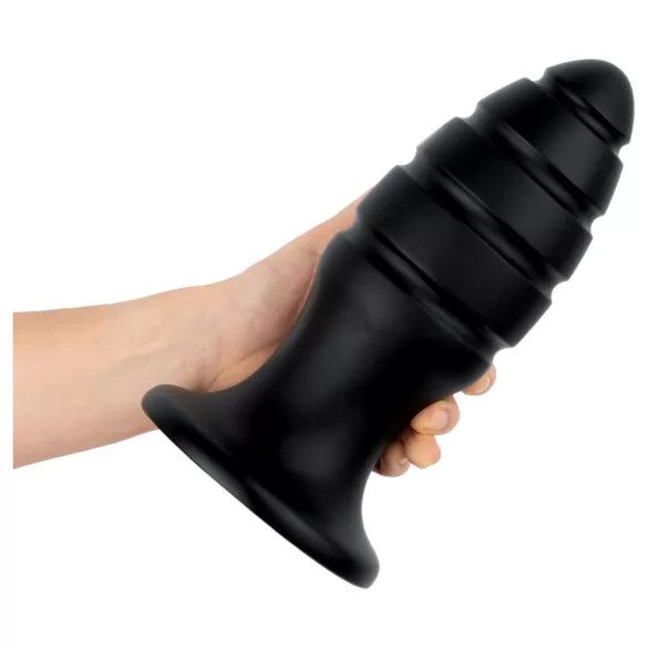 BUTTR Aftershock - plug anal gigante (negro) - 23 cm