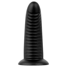   BUTTR Double Ribbed - plug anal gigante acanalado (negro) - 26 cm