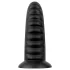 BUTTR Double Ribbed - plug anal gigante acanalado (negro) - 26 cm