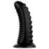 BUTTR Double Ribbed - plug anal gigante acanalado (negro) - 26 cm