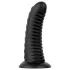 BUTTR Double Ribbed - plug anal gigante acanalado (negro) - 26 cm