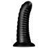 BUTTR Double Ribbed - plug anal gigante acanalado (negro) - 26 cm