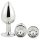 Gleaming Love - Set de plugs anales plateados (3 piezas)