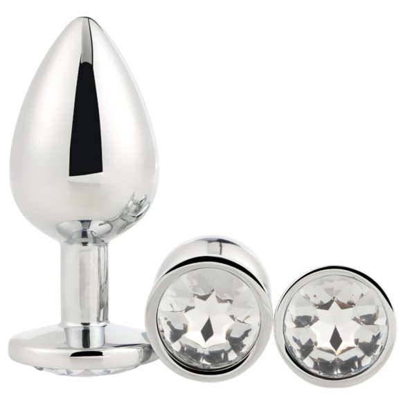 Gleaming Love - Set de plugs anales plateados (3 piezas)