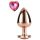 Enamorados Brillantes - plug anal con piedra corazón (oro rosa)