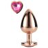 Enamorados Brillantes - plug anal con piedra corazón (oro rosa)