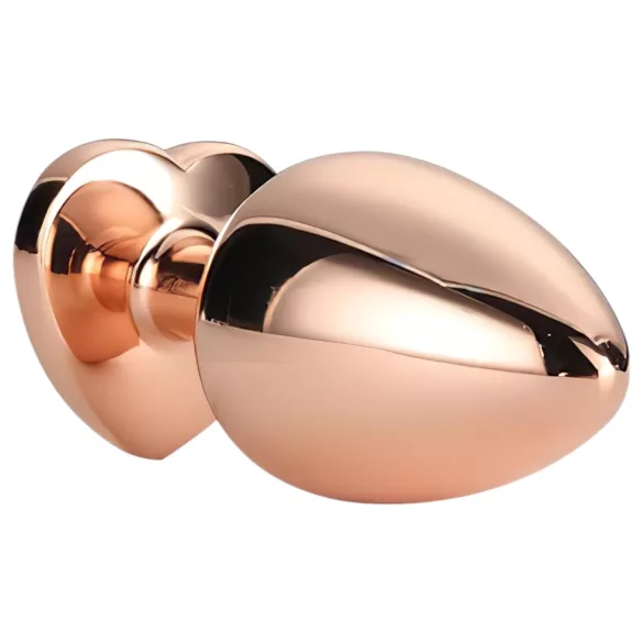 Gleaming Love - plug anal de aluminio con piedra corazón - color oro rosa