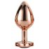 Amor Brillante - plug de aluminio con piedra corazón - M (oro rosa)