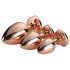 Gleaming Love - set de plugs anales en forma de corazón - rosegold (3 piezas)