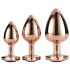 Gleaming Love - set de plugs anales en forma de corazón - rosegold (3 piezas)