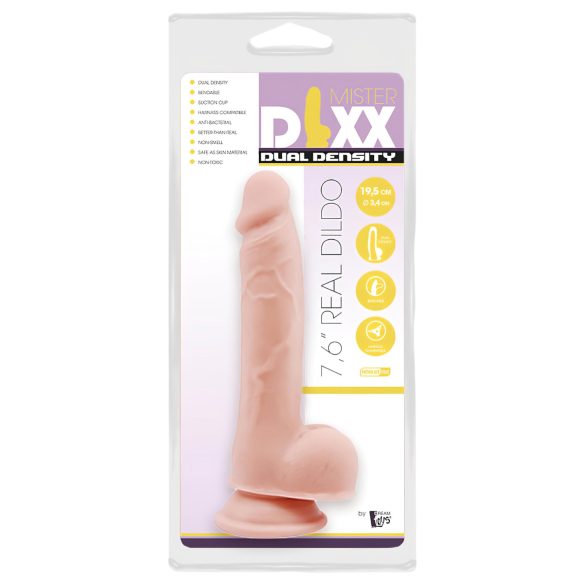 Mr. Dixx 7.6 - consolador con testículos y ventosa - color piel 19,5 cm