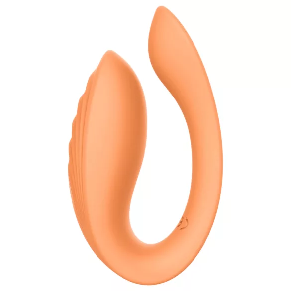 Glam - vibrador para parejas recargable con control remoto - silicona naranja