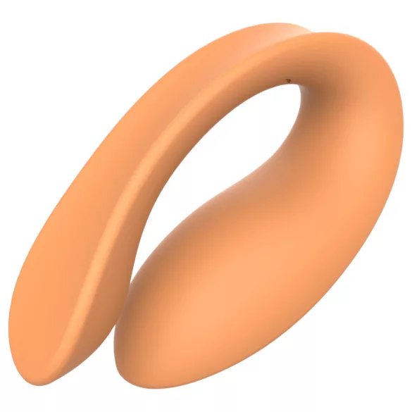 Glam - vibrador para parejas recargable con control remoto - silicona naranja